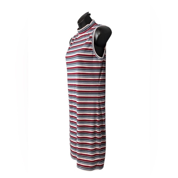 Twik by Simons, Striped Sleeveless Dress - Red, Blue, Black, Large - Picture 6 of 9